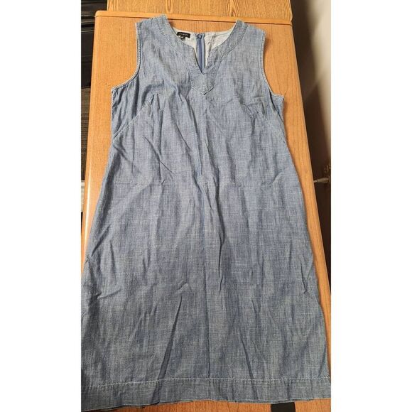 Talbots 12 SLUB DENIM SHIFT DRESS (P) - Picture 3 of 6